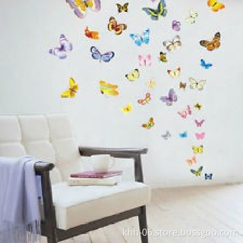 Antique colored 3d butterfly wall sticker plastic 3d wall sticker